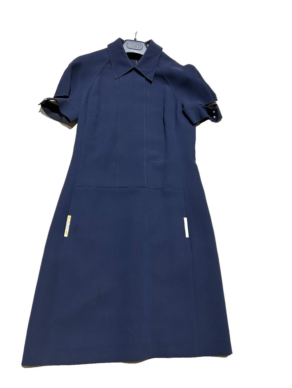 Vintage Victoria Beckham Collection Navy Collar T-Shirt Dress Size US 6/ UK 10